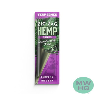Zig-Zag Terpene Infused Hemp Cones - Pack of 2 - Display of 15 Pouches