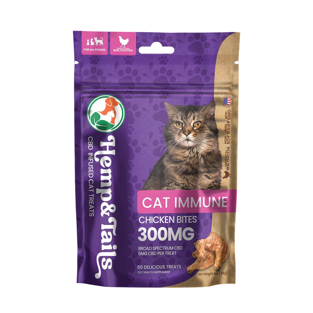Hemp & Tails Broad Spectrum CBD Infused Pet Treats 300MG - 60ct Pack - Display of 5 Packs (MSRP $17.99 Each)