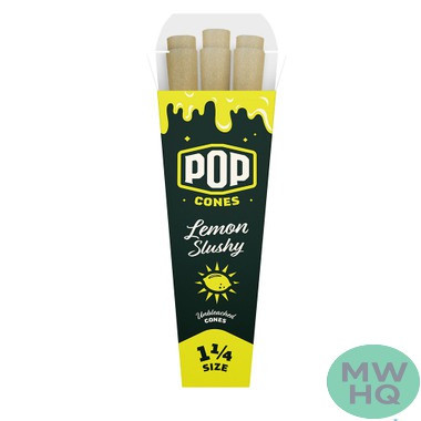 Pop Cones Unbleached 1 1/4 Size Cones - Pack of 6 - Display of 24 Packs