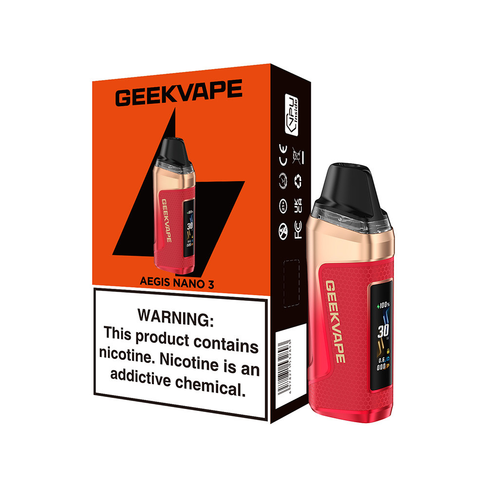 GeekVape Aegis Nano 3 1600mAh Pod System Starter Kit With 2 x 2ML Refillable Cartridge (MSRP $37.99)