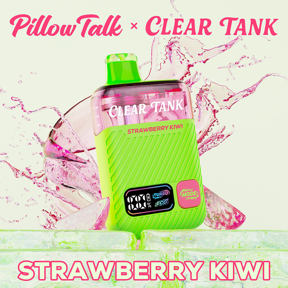 Pillow Talk Clear Tank 60K Puffs 18ML Disposable Device With Dual Mesh - Display of 5 - TEXAS COMPLIANT (MSRP $17.99 Each)