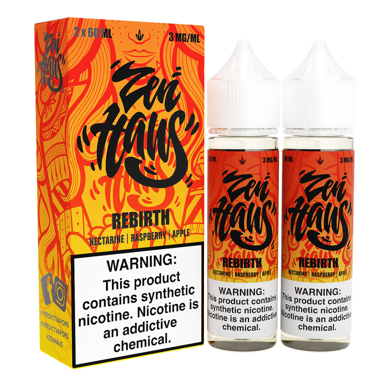 Zen Haus Synthetic Nicotine E-Liquid 120ML (2 x 60ML)
