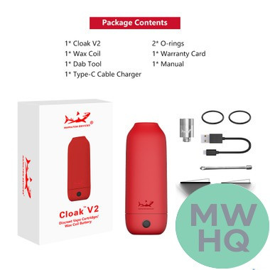 Hamilton Devices Cloak V2 650mAh Discreet Vape Cart / Wax Coil Battery