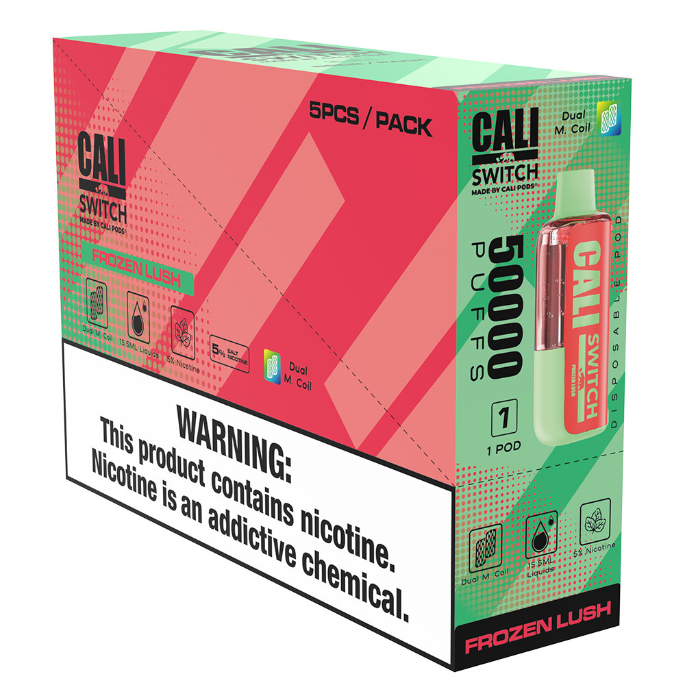 Cali Switch 50K Puffs 15.5ML Disposable Pod Made By Cali Pods - Display of 5 (MSRP $14.99 Each)