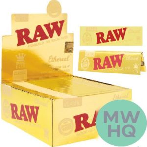 RAW Classic Ethereal King Size Slim Rolling Papers - Pack of 32 - Display of 50 Packs