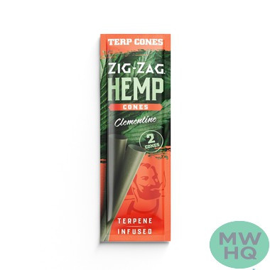 Zig-Zag Terpene Infused Hemp Cones - Pack of 2 - Display of 15 Pouches