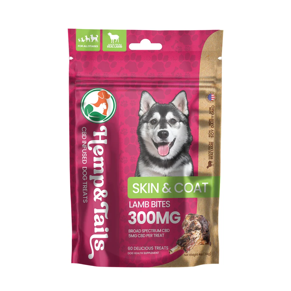 Hemp & Tails Broad Spectrum CBD Infused Pet Treats 300MG - 60ct Pack - Display of 5 Packs (MSRP $17.99 Each)