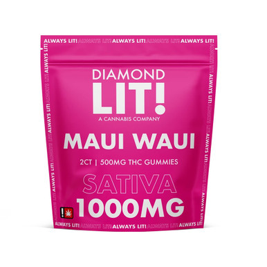 Diamond LIT! THC Gummies 1000MG - 2ct Pack - Display of 25 Packs