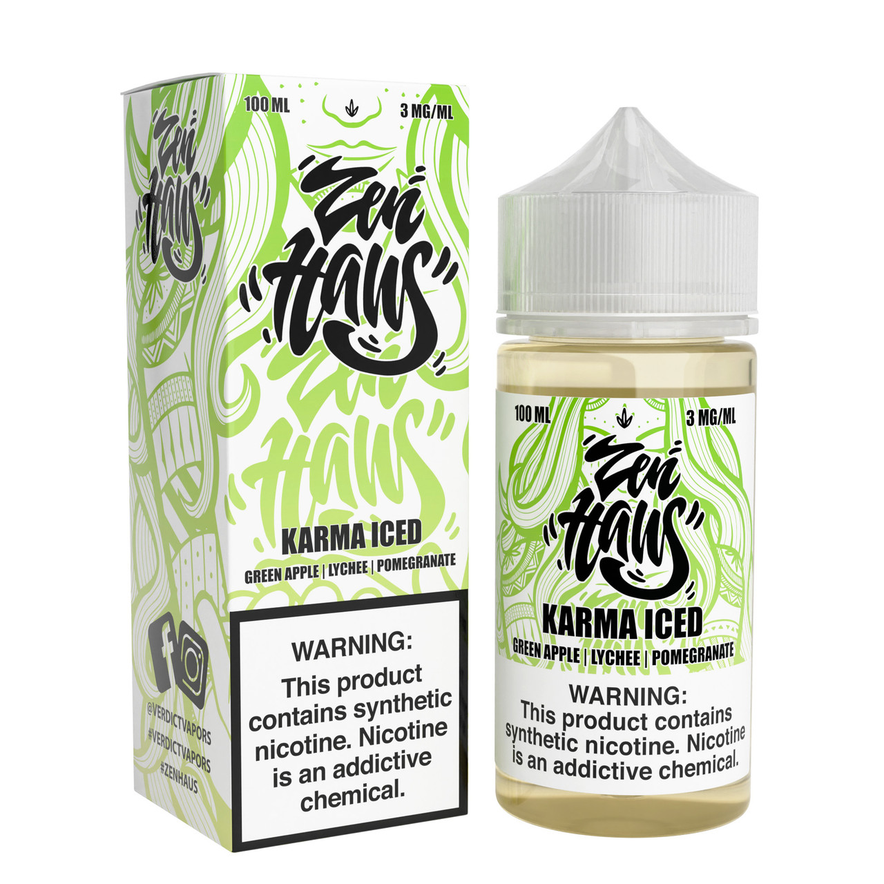 Zen Haus Synthetic Nicotine E-Liquid 100ML (MSRP $24.99)