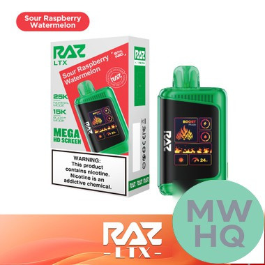 RAZ LTX 25K Puffs 16ML Disposable Device With Adjustable Airflow System & Mega HD Screen - Display of 5
