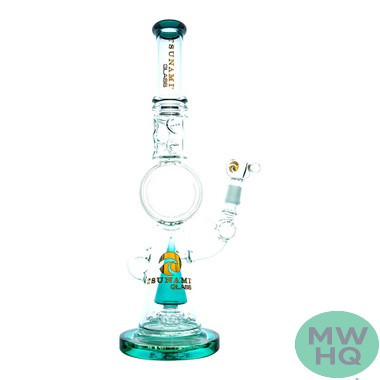Tsunami Glass Water Pipe Sprinkler Donut - 17.5 Inches - 1095 Grams