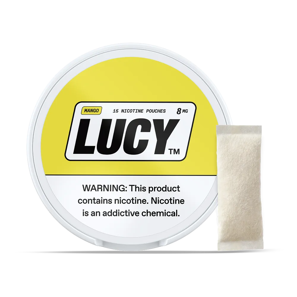 Lucy Slim Format Intelligent Nicotine Pouches - 15 Pouches Per Can - Pack of 5 Cans