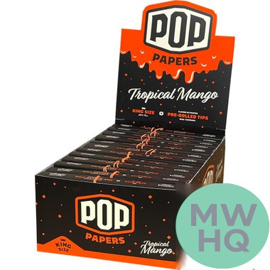 Pop Papers Authentic French Paper Ultra Thin + Pre-Rolled Tips - Display of 24 Packs - Black Display