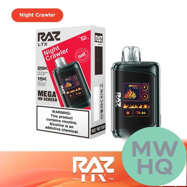 RAZ LTX 25K Puffs 16ML Disposable Device With Adjustable Airflow System & Mega HD Screen - Display of 5