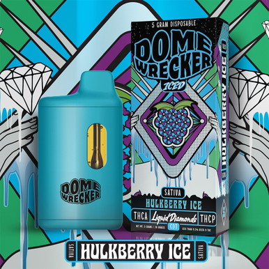 Dome Wrecker Powered By HiXotic Delta THCA + Liquid Diamonds + THCP CDT Disposable Vape 5G - Display of 5