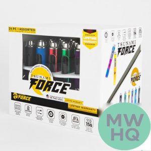 Tsunami Force 650mAh VV Digital Screen Pen Style Battery - Assorted Colors & Skins - Display of 24