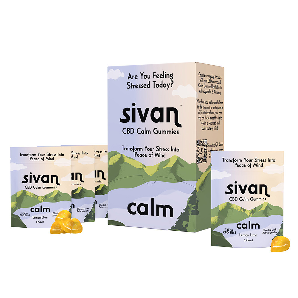 Sivan CBD Gummies - 5ct Pack - Display of 10 Packs (MSRP $9.99 Each)