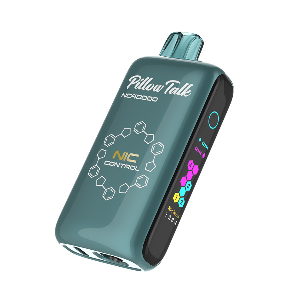Pillow Talk Nic Control 40K Puffs 20ML Disposable Device With Touch To Adjust Nic Level & LED Screen - Display of 5 - Built In USA (MSRP $17.99 Each)
