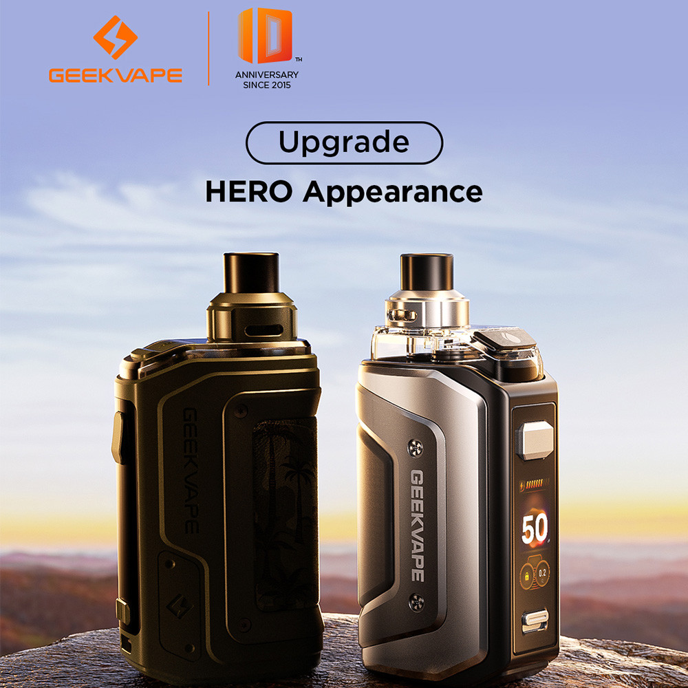 GeekVape Aegis Hero 5 2000mAh Pod System Starter Kit With 6.5ML Refillable Aegis Hero Cartridge (MSRP $49.99)