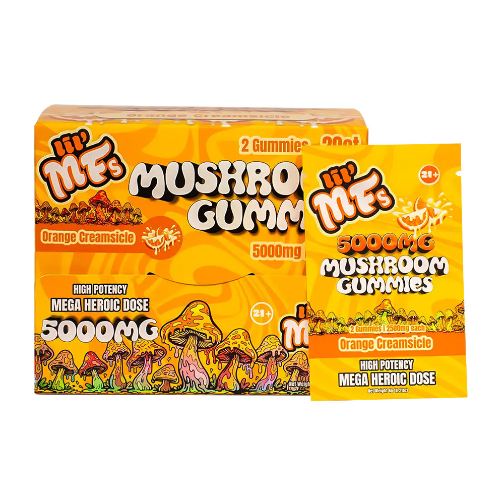 LIL' MFs Mega Heroic Dose Mushroom Gummies 5000MG - 2ct Pack - Display of 20 Packs (MSRP $19.99 Each)