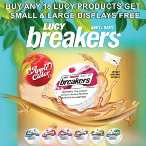 Lucy Breakers Slim Format Intelligent Nicotine Capsule Pouches - 15 Pouches Per Can - Pack of 5 Cans