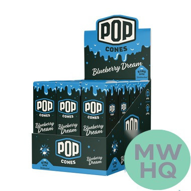 Pop Cones Unbleached King Size Cones - Pack of 3 - Display of 24 Packs