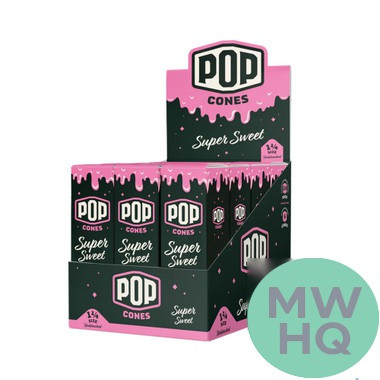 Pop Cones Unbleached 1 1/4 Size Cones - Pack of 6 - Display of 24 Packs