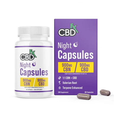 CBDfx 900MG Broad Spectrum Morning & Night Formula CBN / CBD Capsules - 60ct
