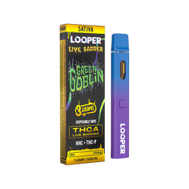 Looper Live Badder Delta THCA + HHC + THC-P Disposable Device 3G - Display of 5