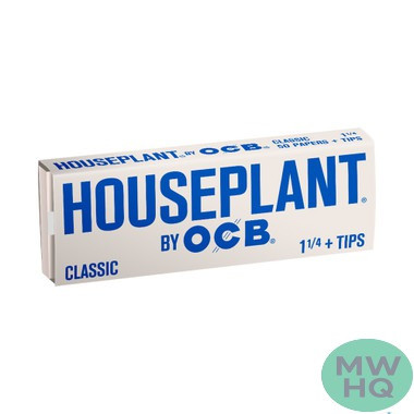 Houseplant By OCB Bamboo Rolling Papers 1 1/4 Size + Tips - Display of 24 Booklets