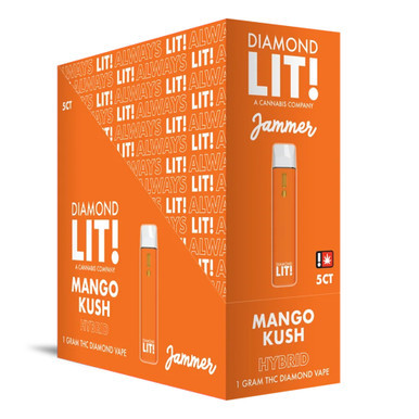Diamond LIT! Jammer THC Diamond Disposable Vape 1G - Display of 5 (MSRP $16.99 Each)